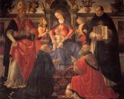 多梅尼科 基尔兰达约 : Madonna and Child Enthroned between Angels and Saints